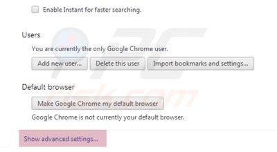 Opciones avanzadas Google Chrome