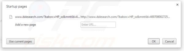 Página de inicio Dalesearch en Google Chrome