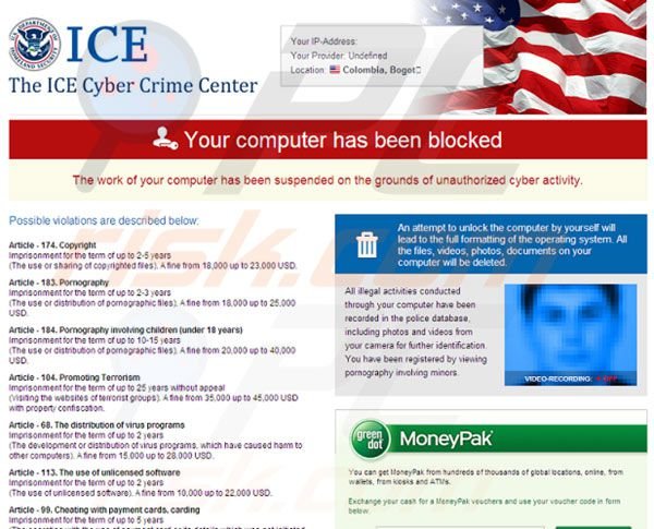 El virus del Centro de Cibercrimen del ICE