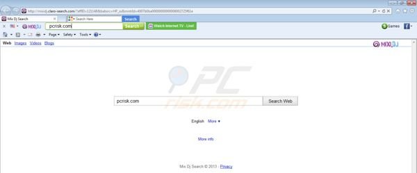 Virus de MixiDj Claro Search  - secuestrador de navegadores
