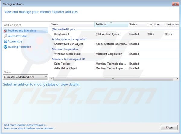 Eliminar complementos maliciosos en Internet Explorer: