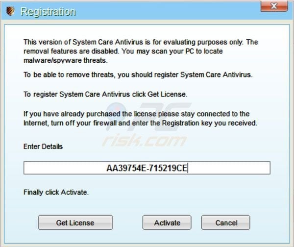 Paso 2 - Eliminar System Care Antivirus usando una clave de registro vigente