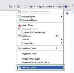 opciones de internet en internet explorer