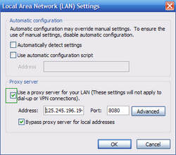  configuración de proxy en internet explorer