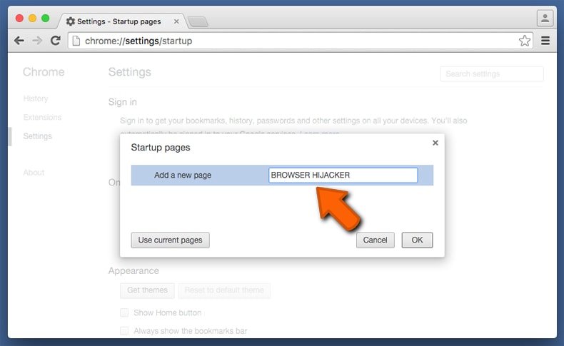 cómo cambiar la página de inicio en Google Chrome