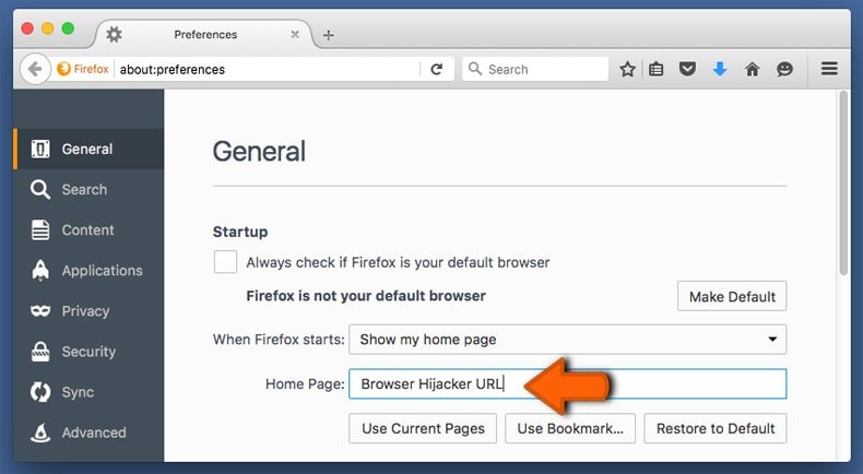 cómo cambiar la página de inicio en mozilla firefox