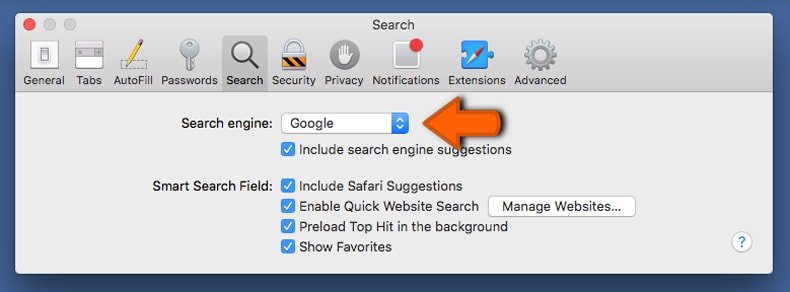 cambiar el motor de búsqueda predeterminado en el navegador Safari