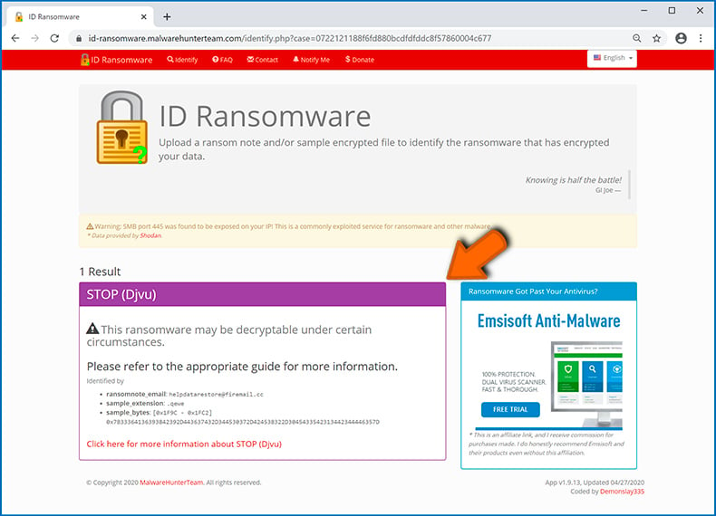 Identificar una infección de tipo ransomware (paso 4)