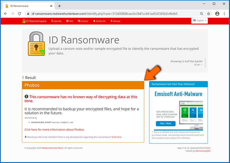 Identificar una infección de tipo ransomware (paso 5)