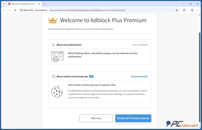 Bloqueo de ventanas emergentes de consentimiento de cookies