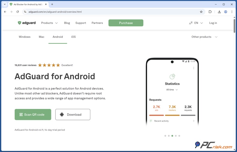 AdGuard Página de descarga para Android