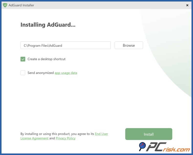 AdGuard Windows instalar