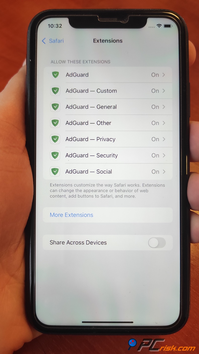 AdGuard Extensión para Safari en iOS
