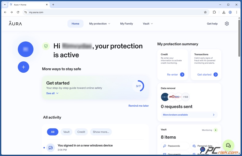 Aura Panel de control