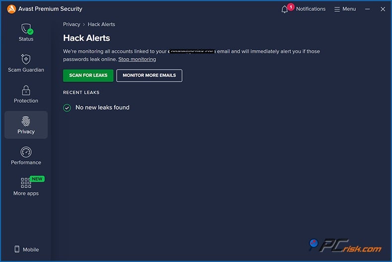 avast alertas de piratería