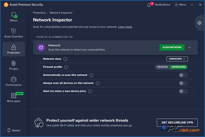 avast inspector de red