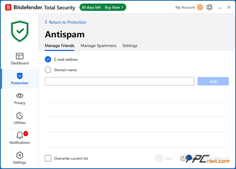 bitdefender antispam