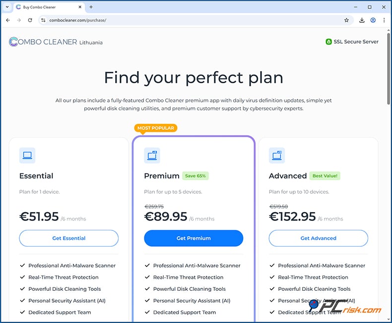 Combo Cleaner fijación de precios