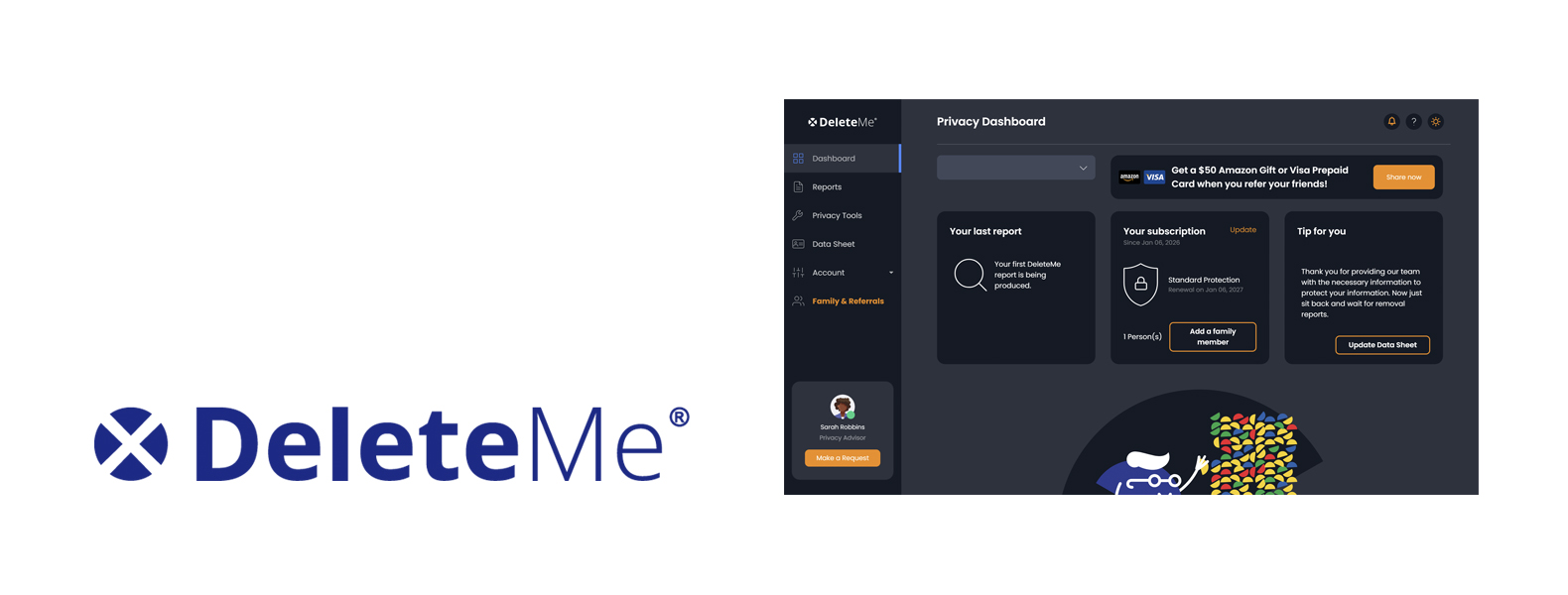 DeleteMe Servicio de eliminación de datos Encabezado