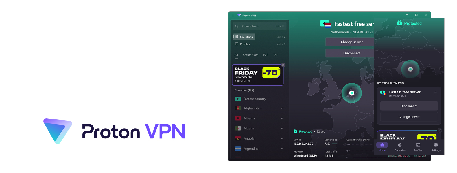 Proton Encabezado VPN superior