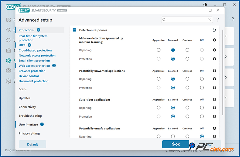 ESET Configuración avanzada
