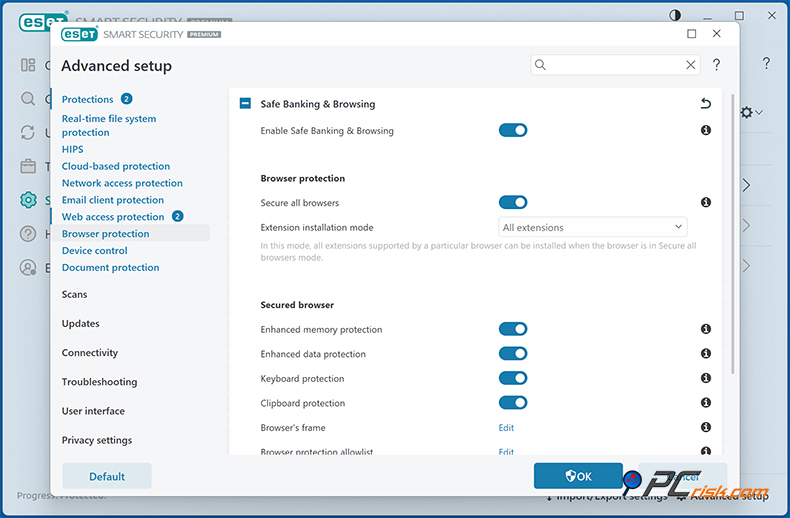 ESET Protección segura de la banca y los pagos