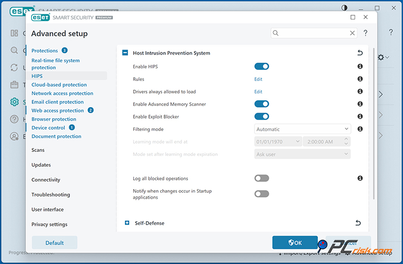 ESET Host-based Intrusion Prevention System (HIPS)