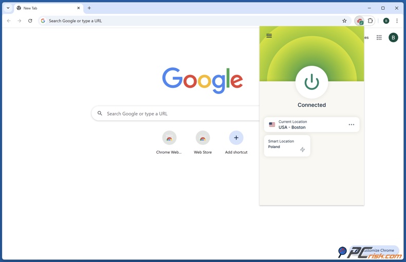 ExpressVPN Extensión del navegador para Chrome