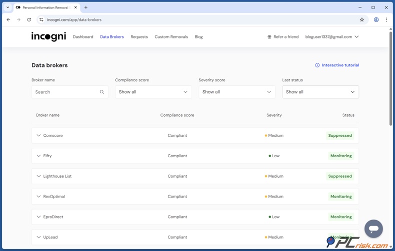 Incogni Corredores de datos