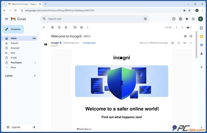 Incogni Actualizaciones por correo electrónico