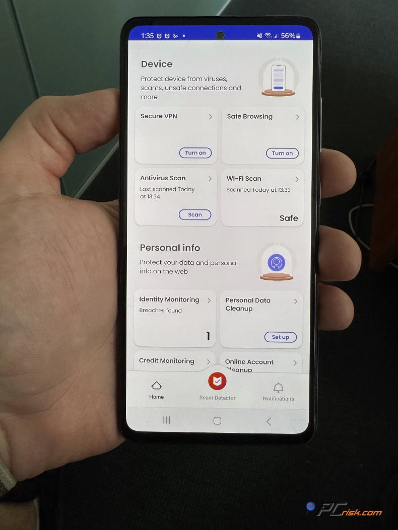 mcafee android versión