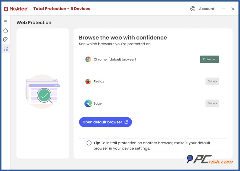 mcafee protección web