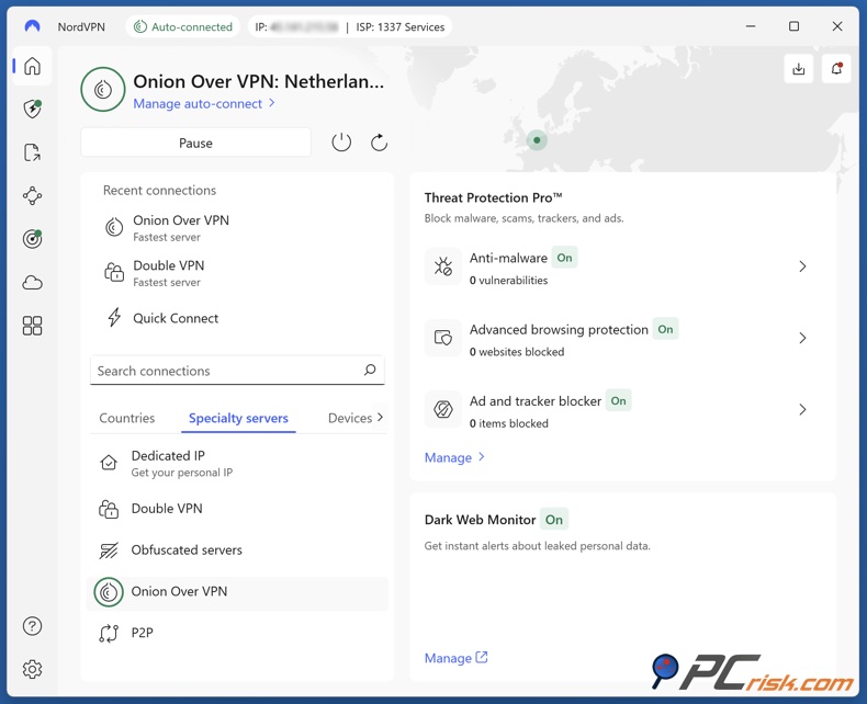 NordVPN Onion Más de VPN
