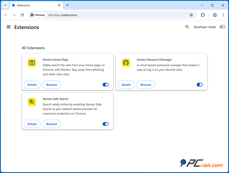 Norton 360 Deluxe Extensiones del navegador