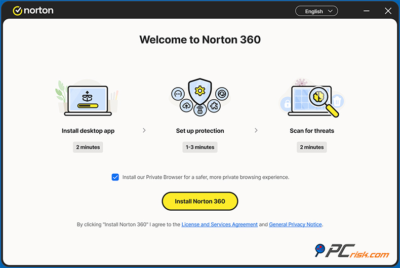 Norton 360 Deluxe Instalar configuración