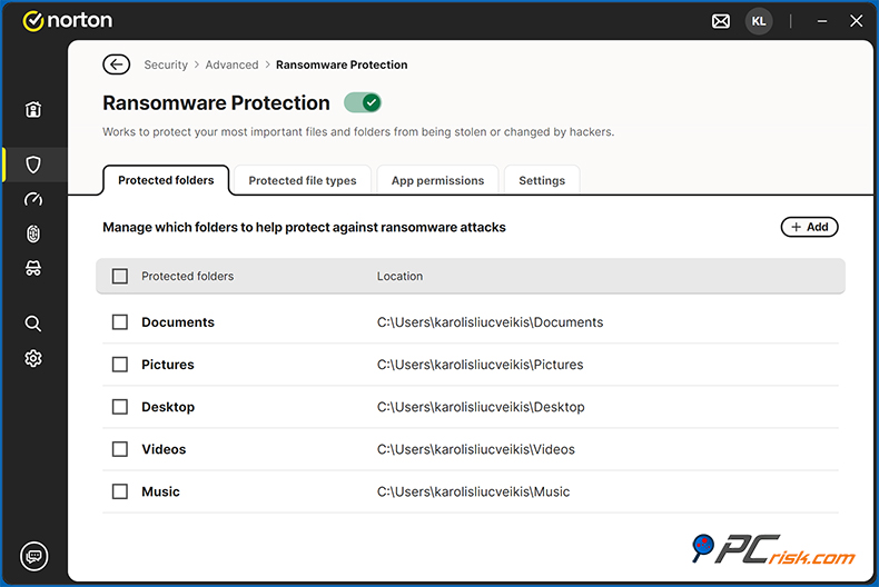 Norton 360 Deluxe Protección contra ransomware