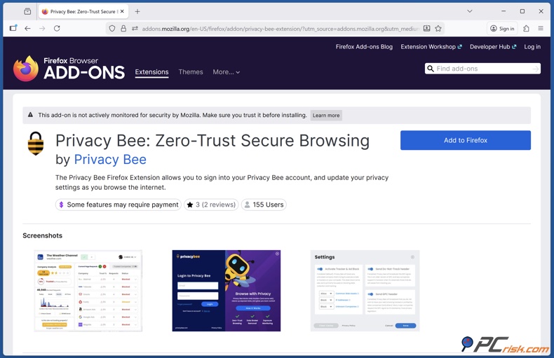 Privacy Bee Extensión de navegación segura Sero Trust