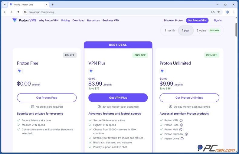 Proton VPN fijación de precios