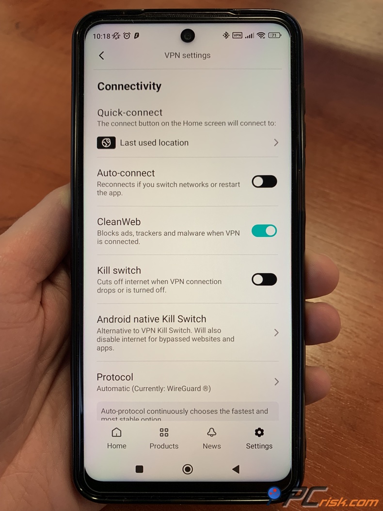Surfshark para Android CleanWeb