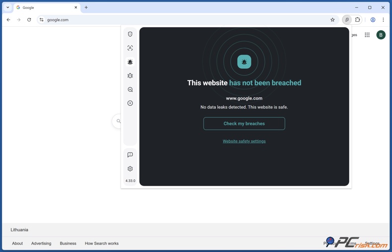 CleanWeb Extensión Alerta