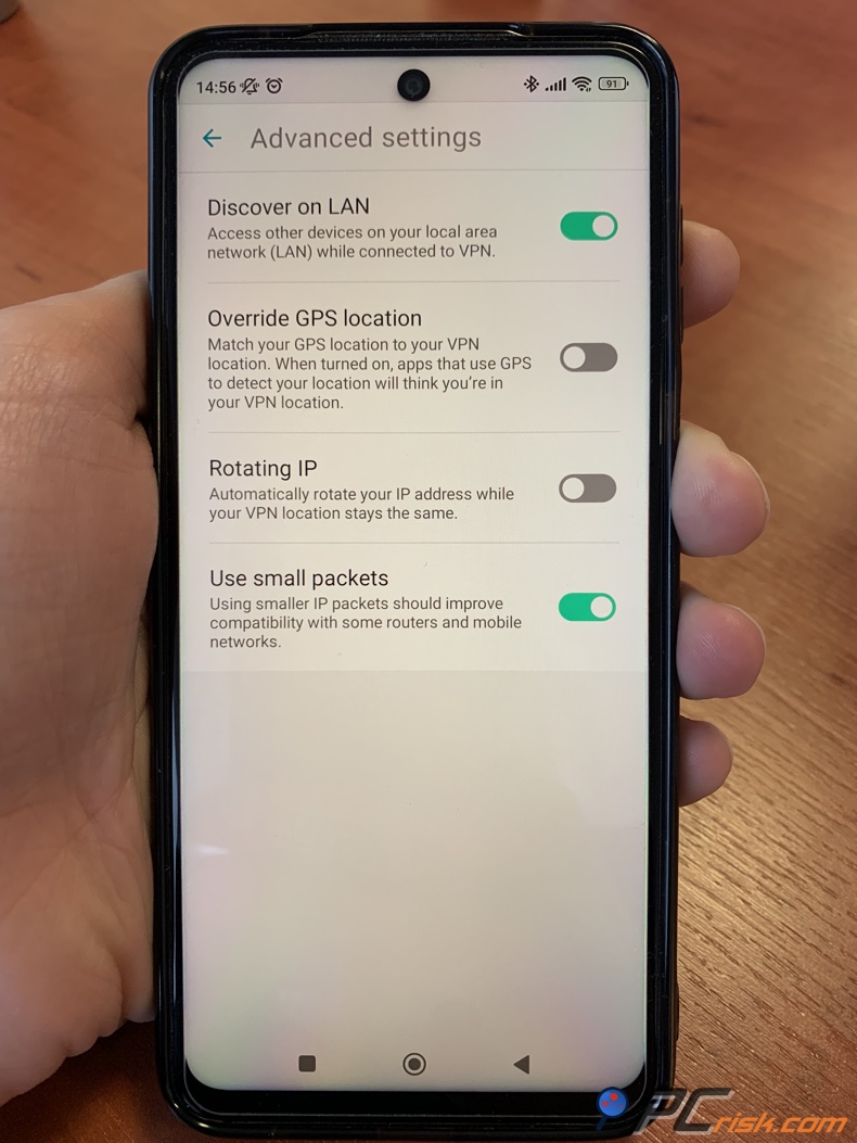 Surfshark Para Android: Anular la ubicación GPS