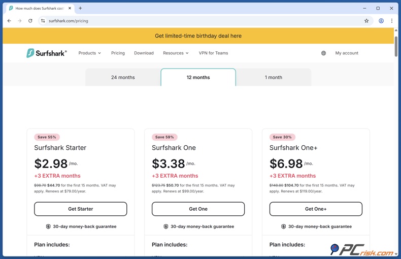 Surfshark VPN precio anual