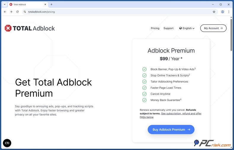 Total Adblock fijación de precios