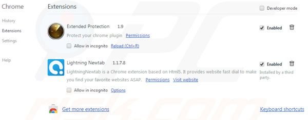 Eliminando Aartemis de las extensiones de Google Chrome