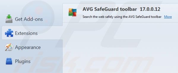 Eliminar AVG Search de las extensiones de Mozilla Firefox