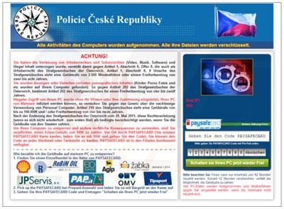 navegador bloqueado chequia