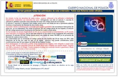 navegador bloqueado España