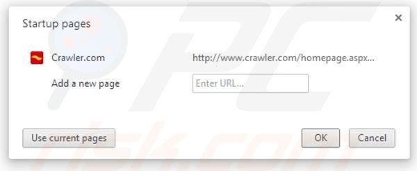 Eliminando crawler.com de la página de inicio de Google Chrome