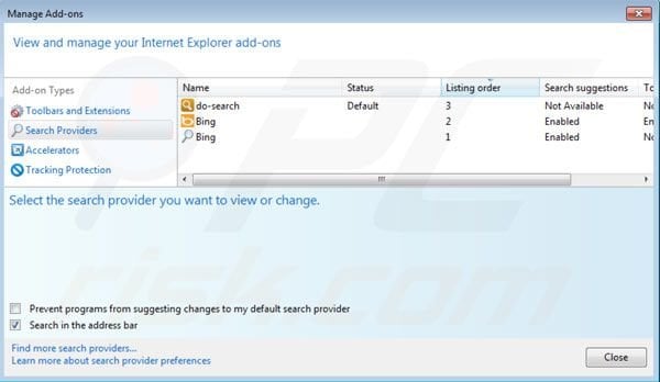 Eliminar Do-search.com de la configuración del motor de búsqueda por defecto de Internet Explorer