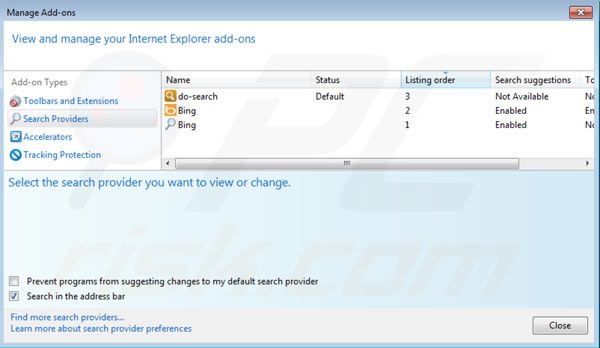 Eliminar Do-search.com de la configuración del motor de búsqueda por defecto de Internet Explorer